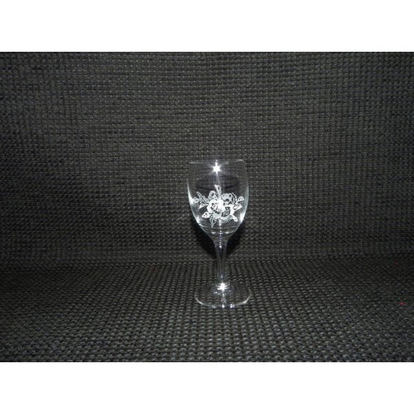 Portvinsglas m/blomster motiv