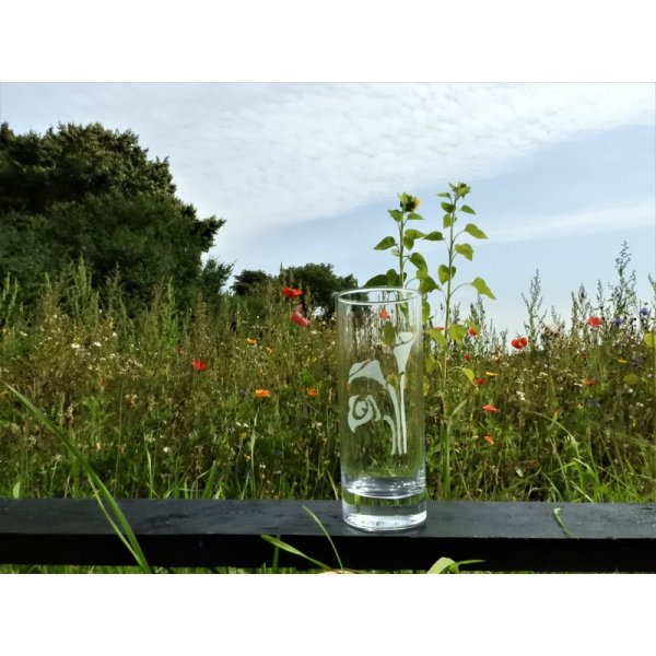 Glas med Calla motiv.