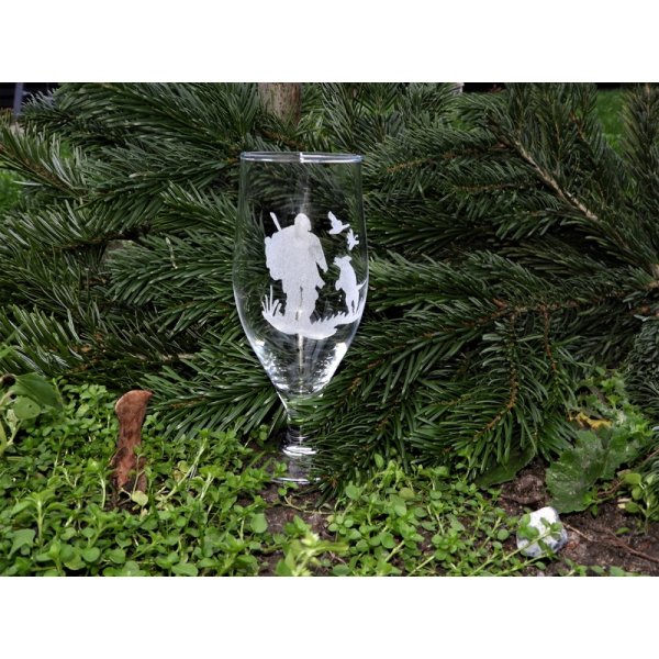 Ølglas 38 Cl. med jagtmotiv