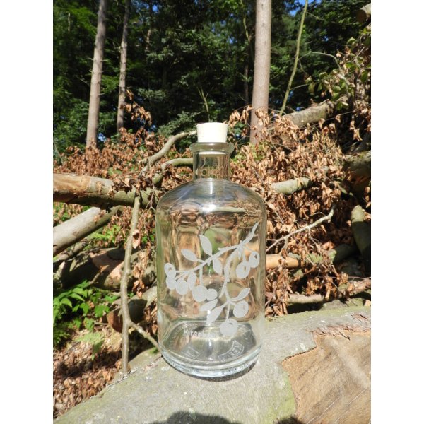 Flaske/karaffel med kirsebærmotiv