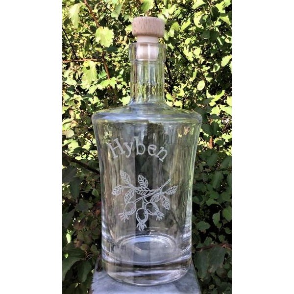 flaske med Hyben motiv