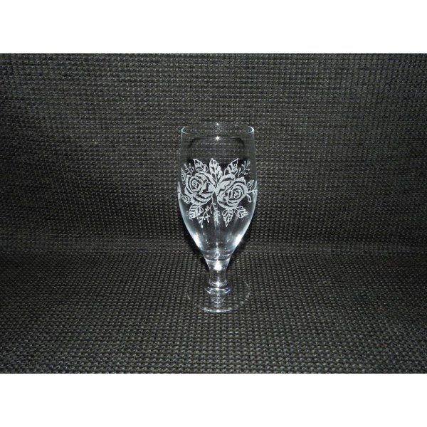 Ølglas m/ blomstermotiv